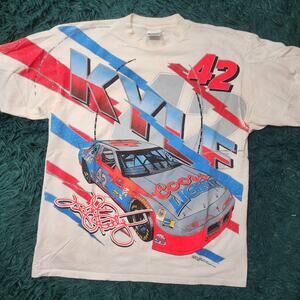 Vintage 1995 Kyle Petty #42 Coors Light NASCAR Tee XL Double Sided Made in USA